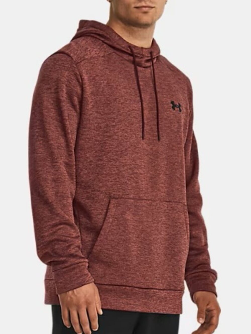 Under Armour Dark Maroon Fleece Twist Men's Hoodie SZ 2XL